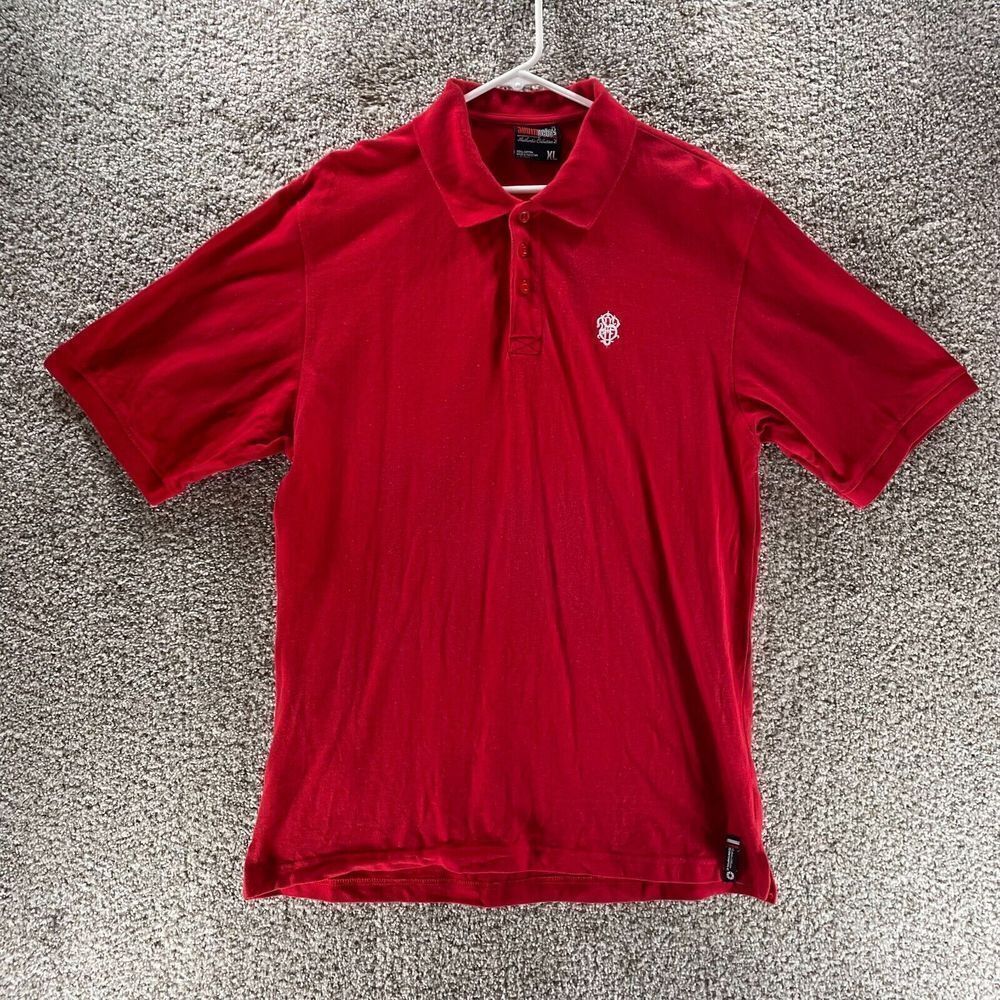 Vintage Southpole Polo Shirt Mens Extra Large Red Hip Hop Streetwear Cotton Knit